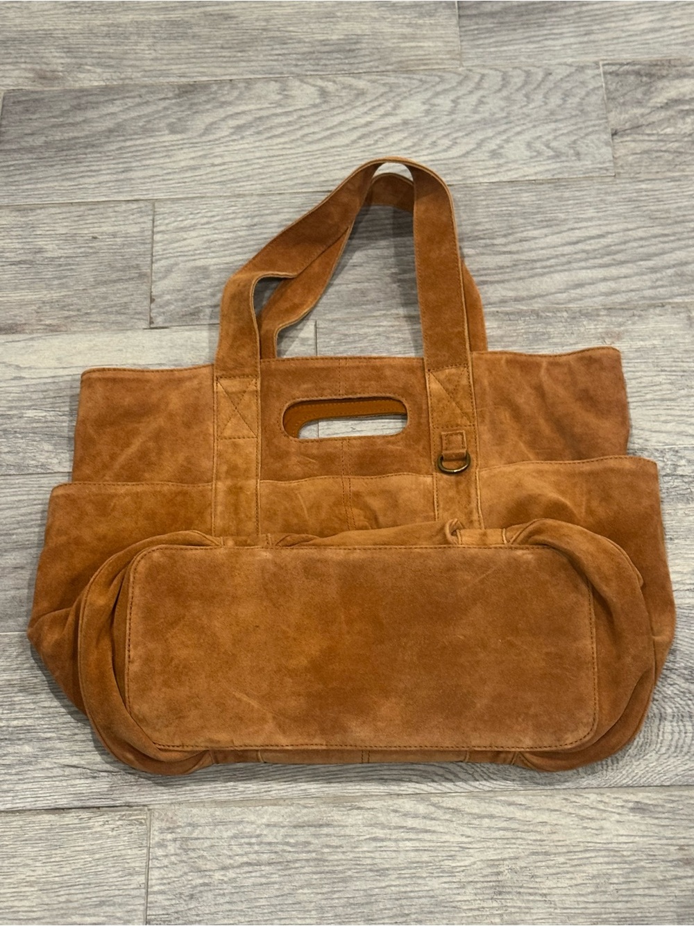 Free People Suede Caravan tote bag in camel - Picture 3 of 8